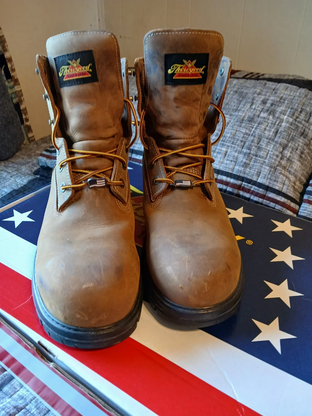 Thorogood Men's Brown Work Boots - Lace-Up Rugged Leather